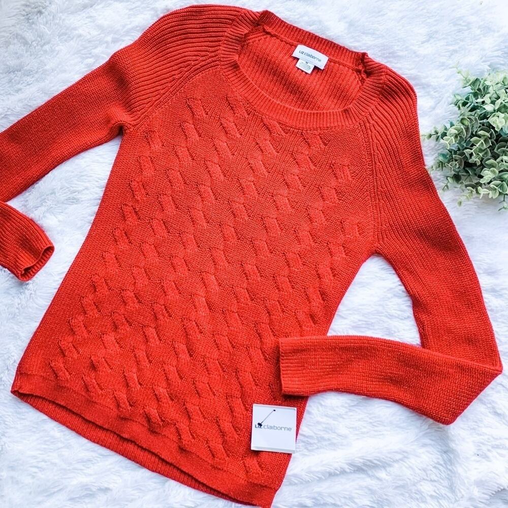 Liz Claiborne | NWT Size Medium Cabernet Red Sparkle Sweater